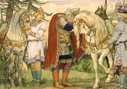 Vasnetsov Viktor Mikhaylovich - Illustration for Canto of Oleg the Wise