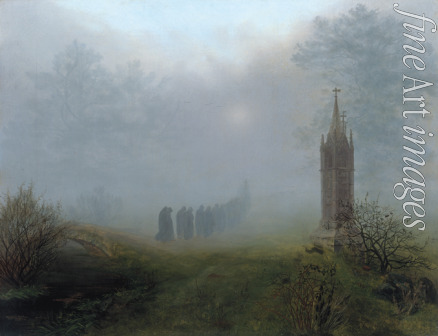 Oehme Ernst Ferdinand - Prozession im Nebel