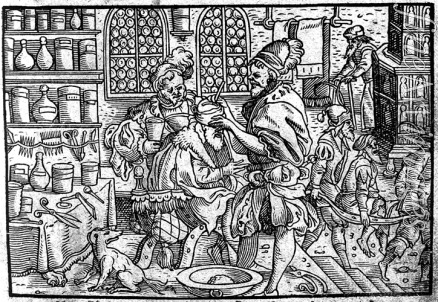 Anonymous - Operation on a man's head. From: Die große Wundarzney by Theophrastus Bombastus von Hohenheim