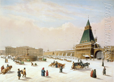 Bichebois Louis-Pierre-Alphonse - The Lubyanka Square in Moscow