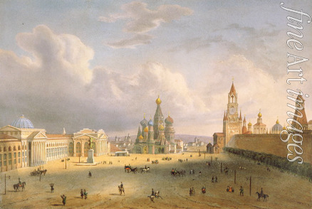 Hostein Edouard Jean Marie - View of the Red Square in Moscow