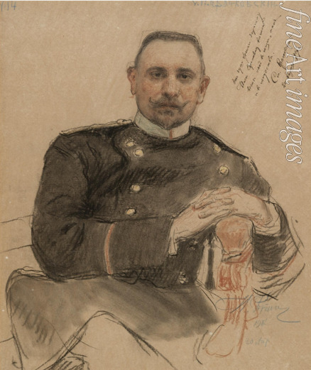 Repin Ilya Yefimovich - Portrait of Stepan Petrovich Krachkovsky (1866 1913)