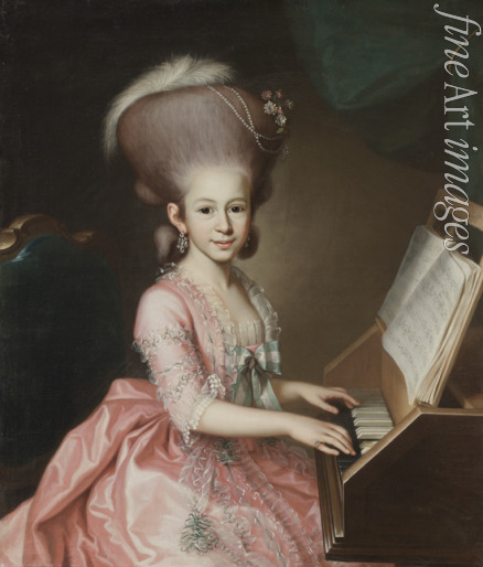 Urlaub Georg Anton Abraham - Porträt einer jungen Dame am Clavichord