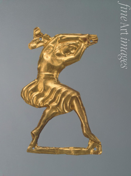 Antike Juwelenkunst - Aufnähplatte mit der Darstellung einer tanzenden Frau