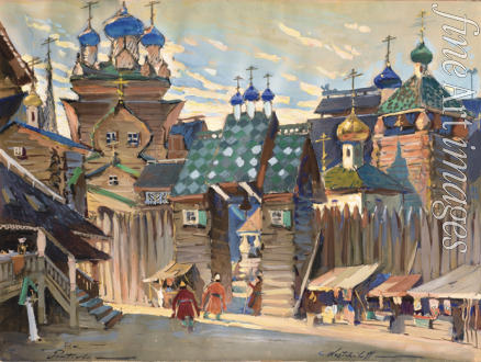 Veshchilov Konstantin Alexandrovich - Market Place. Stage design for the opera Prince Igor by A. Borodin