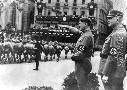 Anonymous - Hitler with SA stormtroopers at Leipzig in 1933