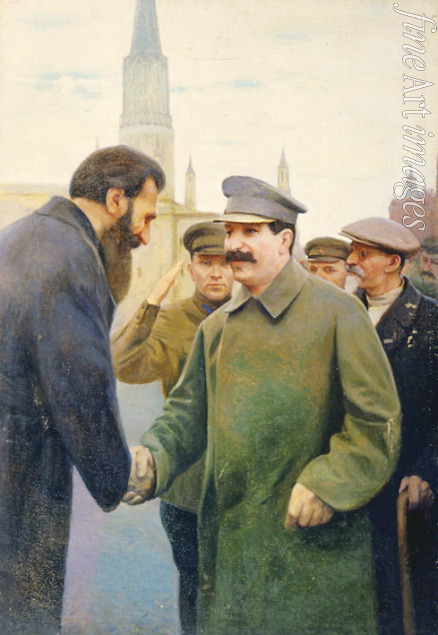 Kalinitschenko Jakow Jakowlewitsch - Josef Stalin und Arktisforscher Otto J. Schmidt (1891-1956)