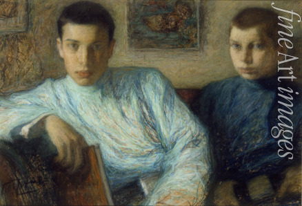 Pasternak Leonid Osipovich - Portrait of Boris and Alexander Pasternak