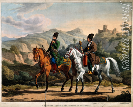 Dighton Denis - Persian smoking a hookah on horseback