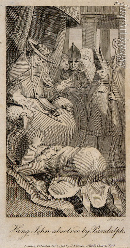 Blake William - Pandolf kündigt dem Johann die Exkommunizierung an (Nach Heinrich Füssli)
