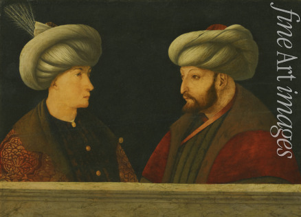 Bellini Gentile (Nachfolger von) - Porträt von Sultan Mehmed II. mit einem Adligen