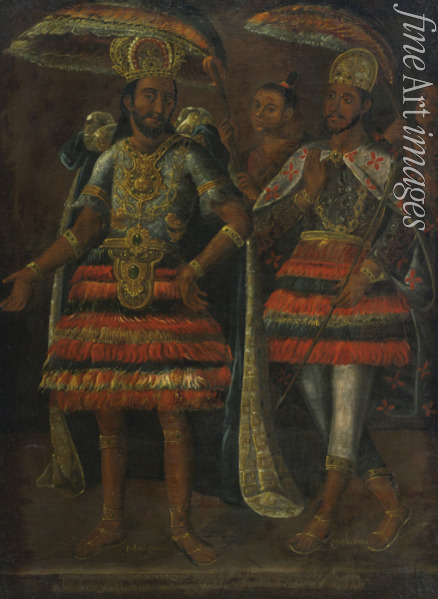 Unbekannter Künstler - Porträt von Moctezuma und Cuauhtémoc
