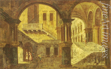 Marieschi Michele Giovanni - Courtyard with a Staircase