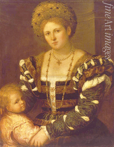 Bordone Paris - Bildnis einer Dame mit Kind