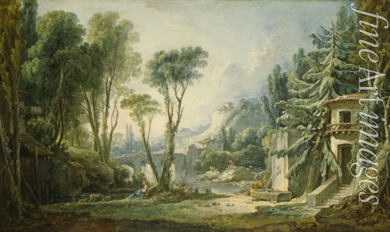 Boucher François - Pastoral River Landscape