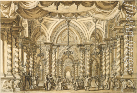 Valeriani Giuseppe - Bühnenbildentwurf zur Oper Bellérophon von Jean-Baptiste Lully