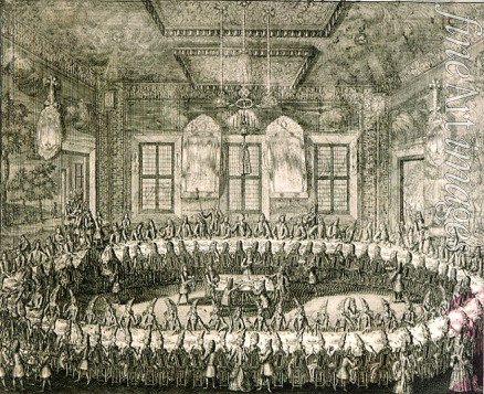 Zubov Alexei Fyodorovich - The Wedding Feast of Peter I and Catherine in the Winter Palace in St. Petersburg on February 19, 1712