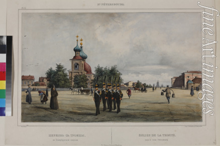 Perrot Ferdinand Victor - Die Dreifaltigkeitskathedrale auf der Petersburger Seite in Sankt Petersburg