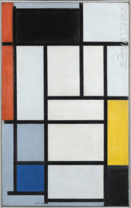Mondrian Piet - Komposition mit Rot, Schwarz, Gelb und Blau