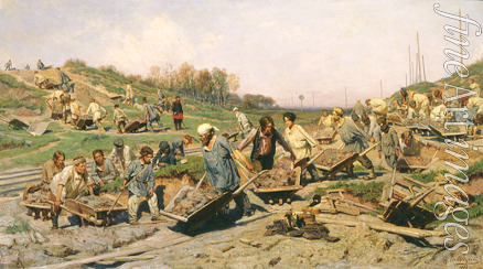 Sawizki Konstantin Apollonowitsch - Bauarbeiten an einer Eisenbahnstrecke