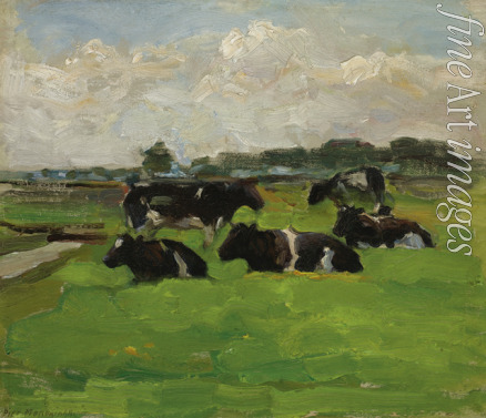Mondrian Piet - Polder Landscape with Cows