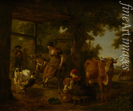 Demarne Jean-Louis - On the farm. A scene from rural life