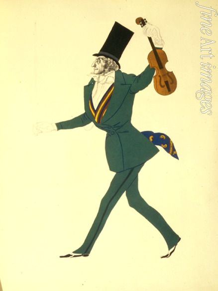 Bakst Léon - Niccolo Paganini. Costume design for the ballet The Magic Night by F. Chopin