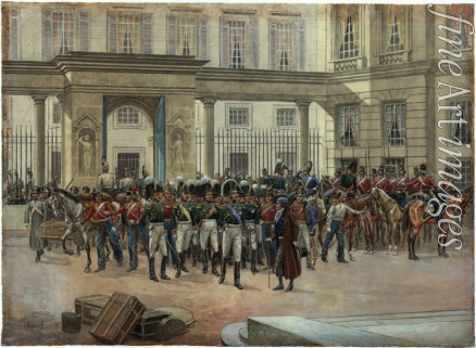 Méjanel Pierre - Kaiser Alexander I. im Hof des Hauses von Talleyrand in Paris