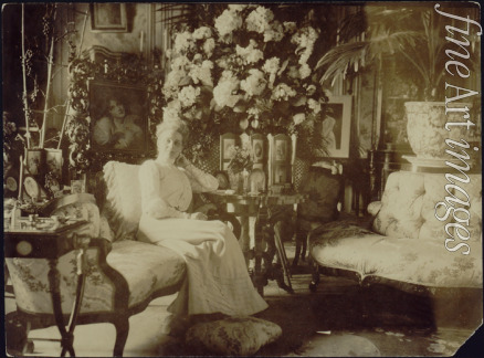 Unbekannter Künstler - Großfürstin Sinaida Jussupowa im Familienwohnzimmer von Jussupow-Palais in St. Petersburg