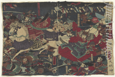 Yoshitora Utagawa - Die große Schlacht bei Kawanakajima