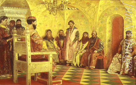 Ryabushkin Andrei Petrovich - Tsar Michael I Feodorovich at the session of the Boyar Duma