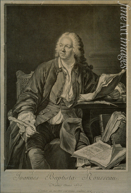 Daullé Jean - Porträt von Autor Jean-Baptiste Rousseau (1671-1741)