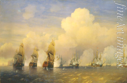 Bogoljubow Alexei Petrowitsch - Russisch-schwedische Seeschlacht bei Krasnaja Gorka, in der Nähe von Kronstadt 1790