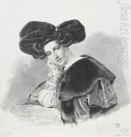 Sokolov Pyotr Fyodorovich - Portrait of Countess Maria Dmitrievna von Nesselrode (1786-1846), née Countess Guryeva