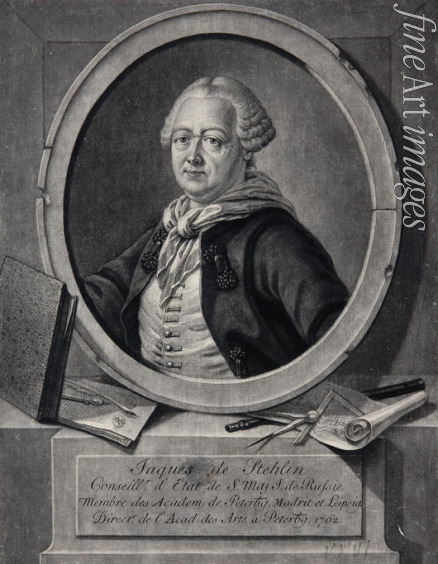 Unbekannter Künstler - Porträt von Jacob von Staehlin (1709-1785)