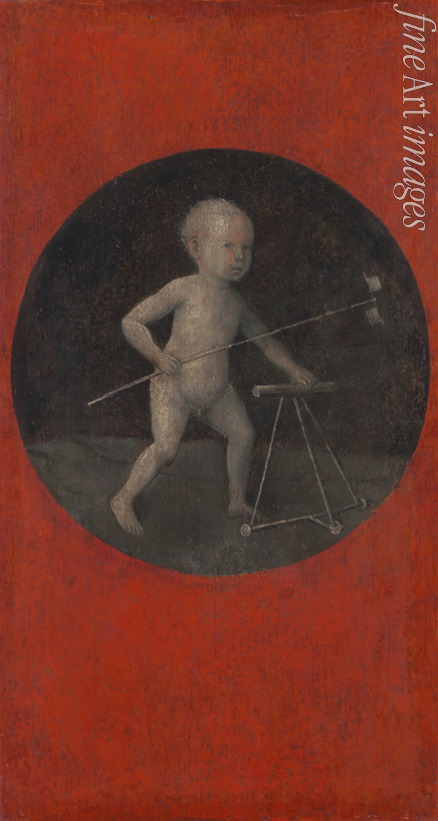 Bosch Hieronymus - Child with Pinwheel and Toddler Chair. (Reverse of Christ Carrying the Cross)