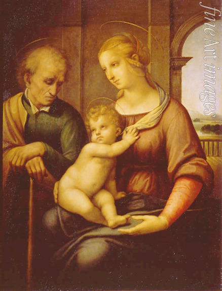 Raffael (Raffaello Sanzio da Urbino) - Die heilige Familie (Madonna mit dem bartlosen Josef)