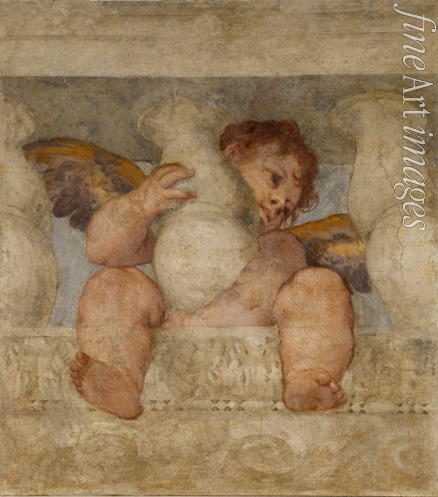 Veronese Paolo - Engel, auf einer Balustrade sitzend