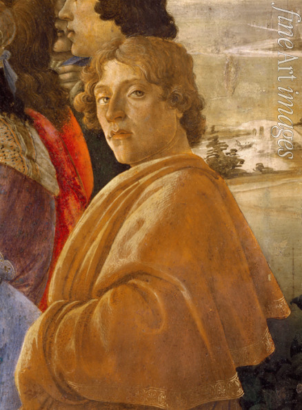 Botticelli Sandro - Die Anbetung der Könige. Detail: Selbstbildnis