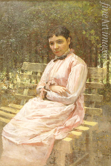 Yaroshenko Nikolai Alexandrovich - In a park. (Portrait of the artist's wife)