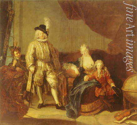 Pesne Antoine - Portrait of Baron von Erlach with his Family