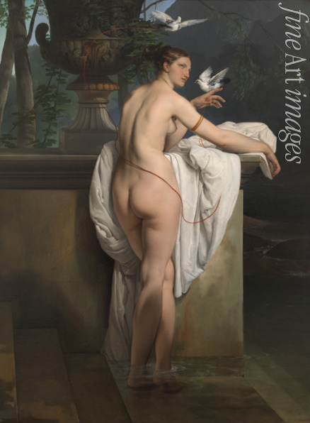 Hayez Francesco - Venus, mit zwei Tauben spielend (Porträt der Ballerina Carlotta Chabert)