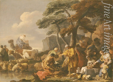Bourdon Sébastien - Jakob vergräbt die heidnischen Götter unter der Eiche bei Sichem