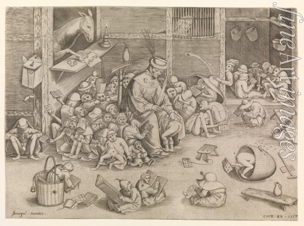 Bruegel (Brueghel) Pieter der Ältere - Der Esel in der Schule