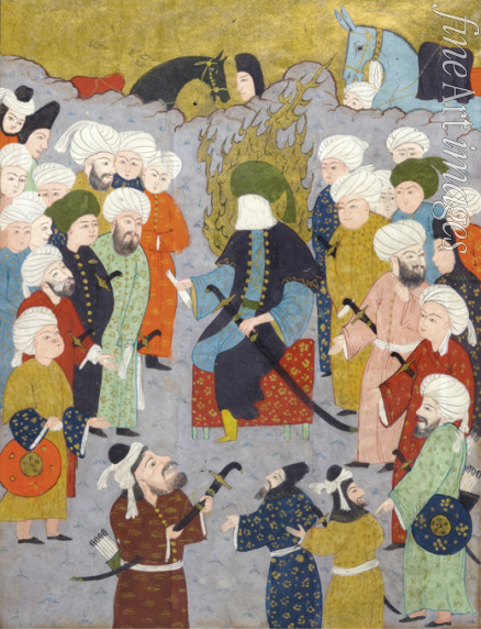 Anonymous - Imam Ali (Ali ibn Abi Talib) and his Council. Miniature from 