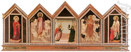 Giotto di Bondone - Die Verkündigung mit Heiligen Reparata, Johannes dem Täufer, Maria Magdalena und Nikolaus. Polyptychon der heiligen Reparata