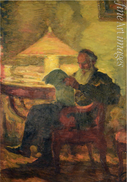 Pasternak Leonid Osipovich - Leo Tolstoy reading
