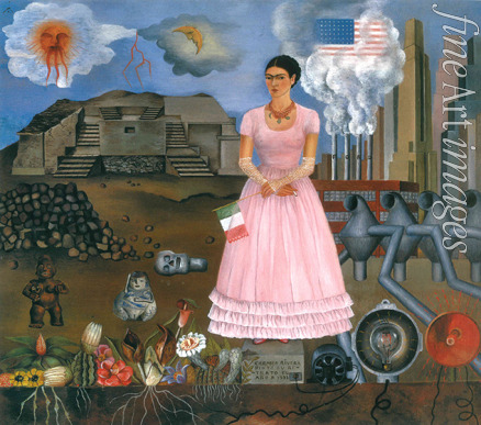 Kahlo Frida - Selbstbildnis auf der Grenze zwischen Mexiko und den USA