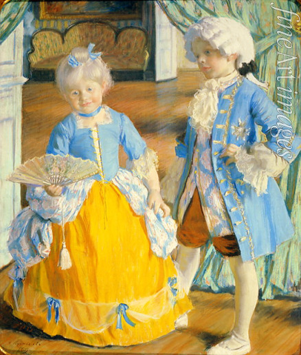 Kustodiev Boris Michaylovich - Children in Rococo Dress