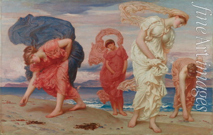 Leighton Frederic 1st Baron Leighton - Greek girls picking up pebbles by the sea